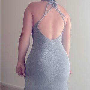 Gray maxi glittery dress